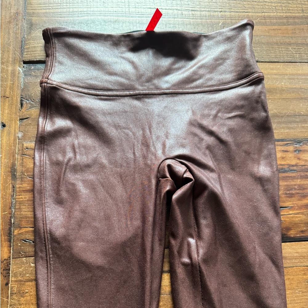 Spanx Brown faux leggings size XS - Picture 4 of 7